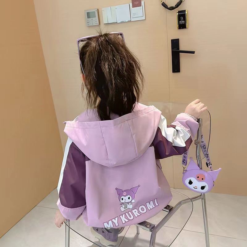 Áo khoác gió 2 lớp bé gái kuromi 110-150
