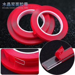 Băng dính đỏ 2 mặt cuộn lớn dán fan mi, dán nailbox - băng keo 2 mặt trong