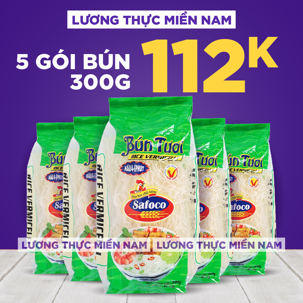 5 Gói Bún Gạo Khô Safoco 300G