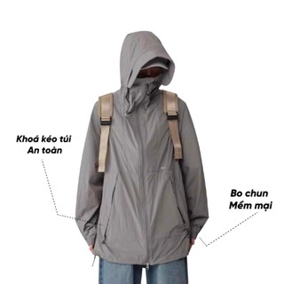 Áo khoác gió nam nữ vải dù tráng bạc 2024, Chống nắng, kháng nước nhẹ By ZoneF - AGL