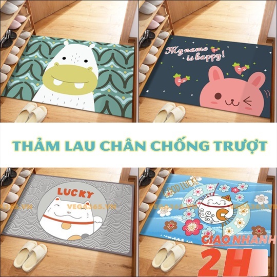 Thảm lau chân, thảm chùi chân nhà tắm, thấm nước, kích cỡ 60x40cm