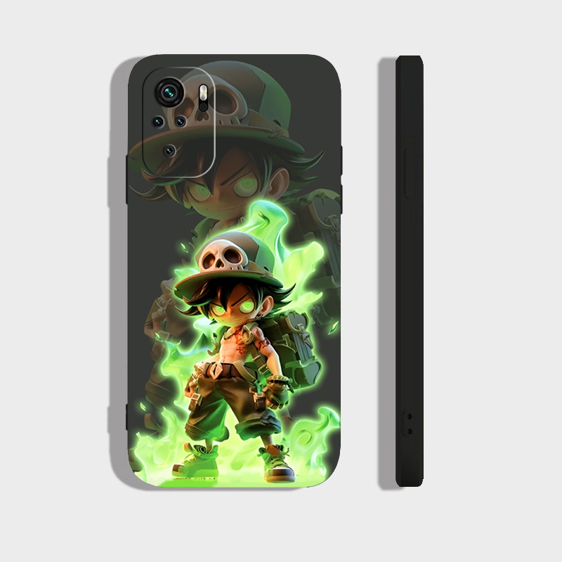 Ốp lưng Xiaomi Redmi Note 10, Note 10S, Note 10 Pro cạnh viền vuông, có bảo vệ camera in hình ONE PIECE, GOKU