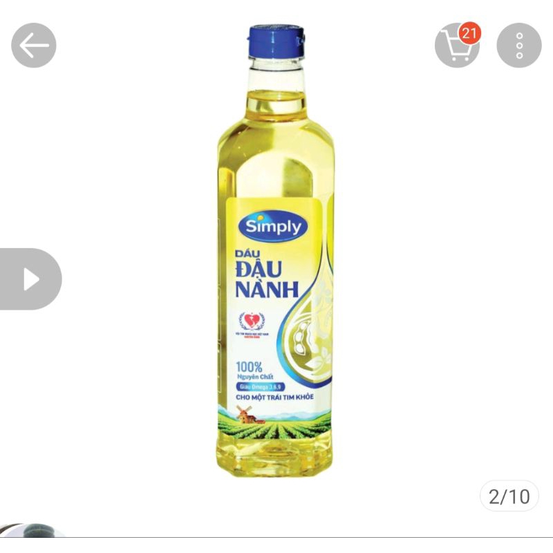 Dau ăn simply đậu lành 1L date mới