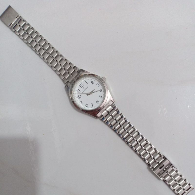 Đồng hồ si nam hiệu LOUIS VALSA dây thép lụa màu bạc độ mới cao 92%