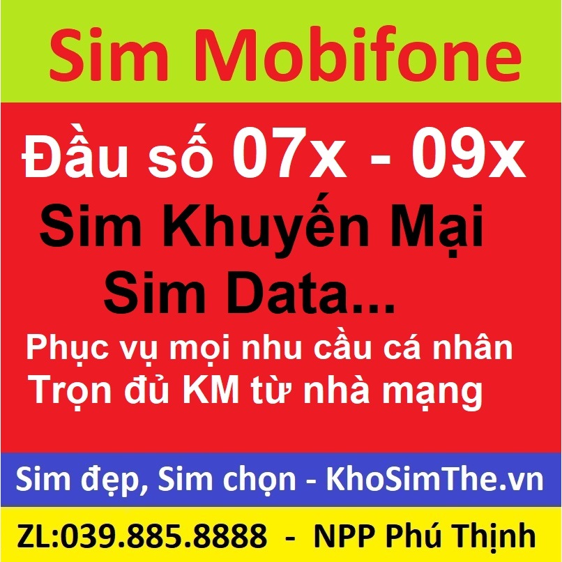 Sim Mobifone đầu, Sim khuyến mại tk 0đ, Sim chưa đăng ký thông tin