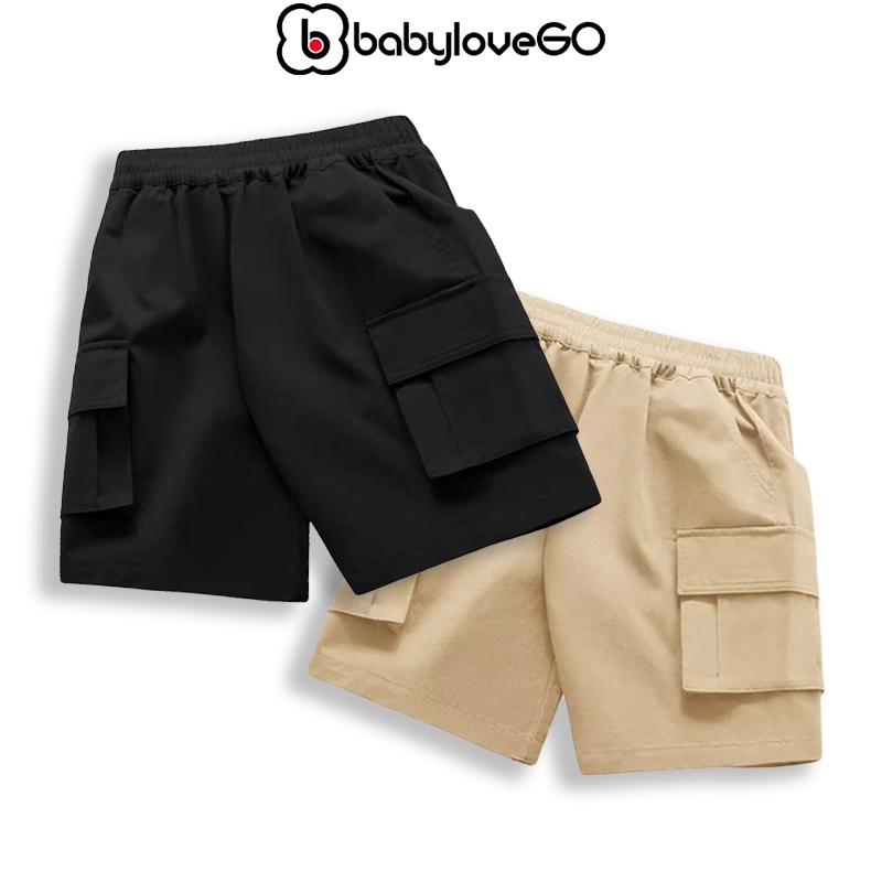 Quần short bé trai BabyloveGO quần đùi chất liệu kaki đứng form túi hộp rộng rãi thoáng mát KK03