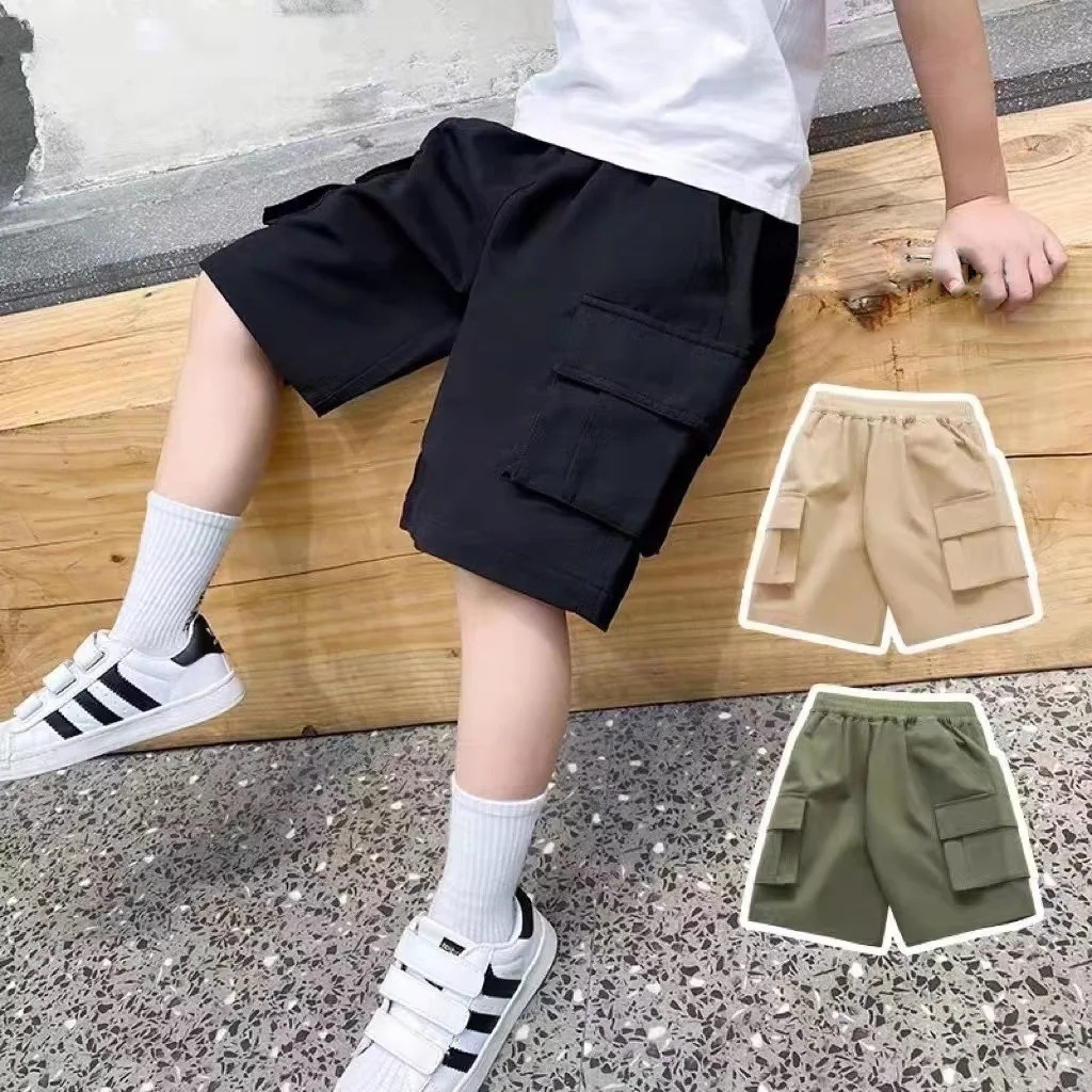 Quần short bé trai BabyloveGO quần đùi chất liệu kaki đứng form túi hộp rộng rãi thoáng mát KK03