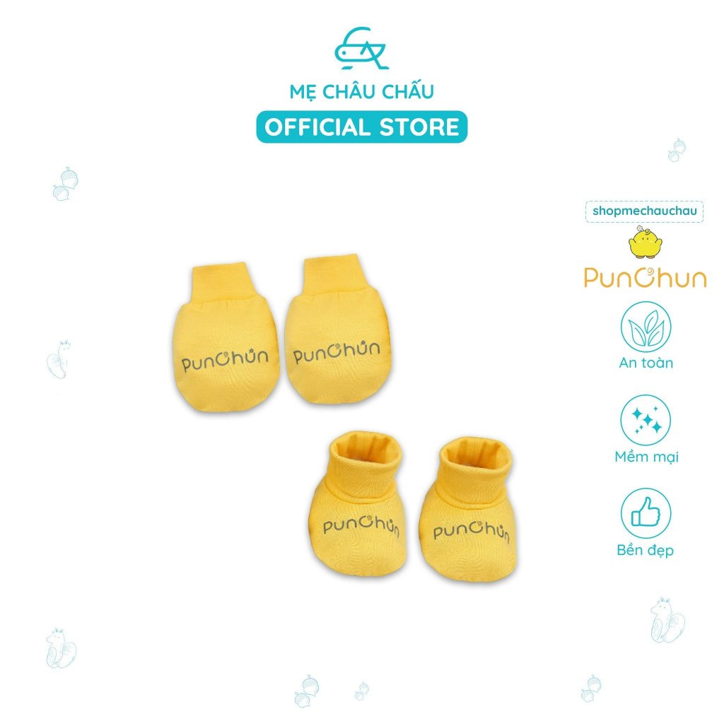 Set Phụ Kiện Bao Tay Bao Chân Mũ Punchun Buddies Cho Bé