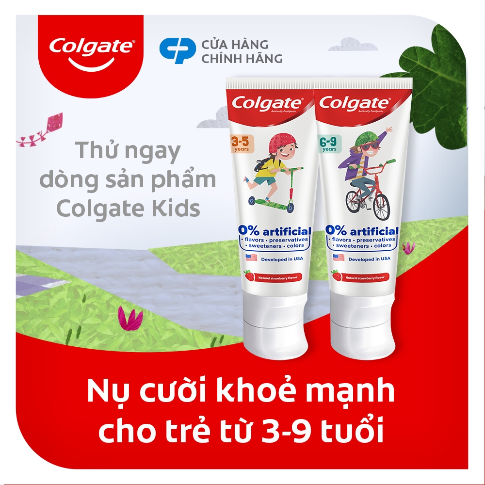 Bộ 2 Kem đánh răng Colgate Kid Free From cho bé 3-5 tuổi không chất bảo quản 80g