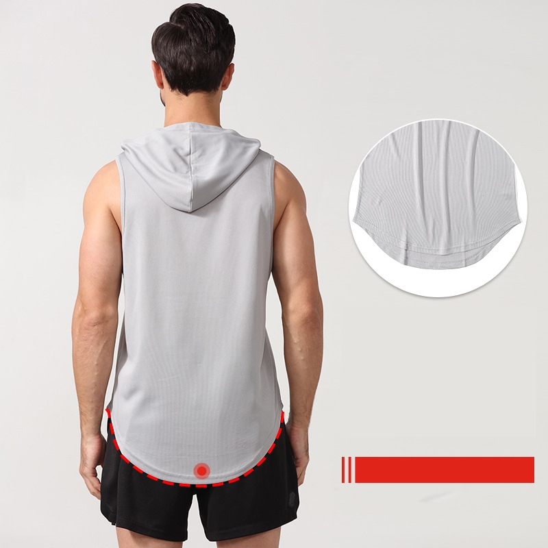 Áo ba lỗ có nón tanktop tập gym chạy bộ bóng rổ thể thao Cleacco BX002 chất vải Mè polyester cực nhanh khô thoáng khí