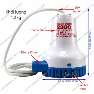 Bơm chìm trắng 12v 24v 190w