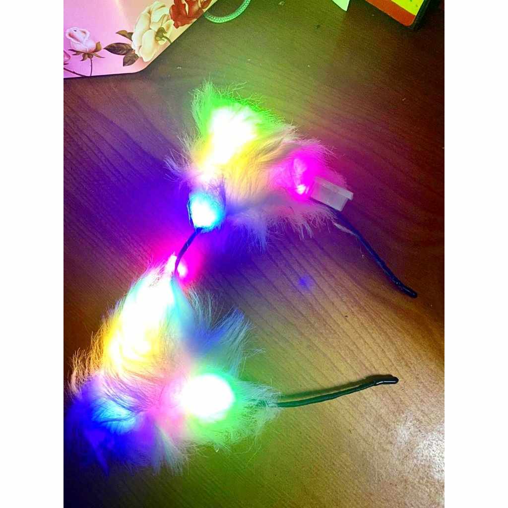 Băng Đô Cài Tóc Hình Tai Thỏ Nhấp Nháy 3 Chế Độ 10 Bóng Xinh Xắn, Bờm Cài Tóc Phát Sáng Cho Bé Dùng Khi Lễ Hội, Noel