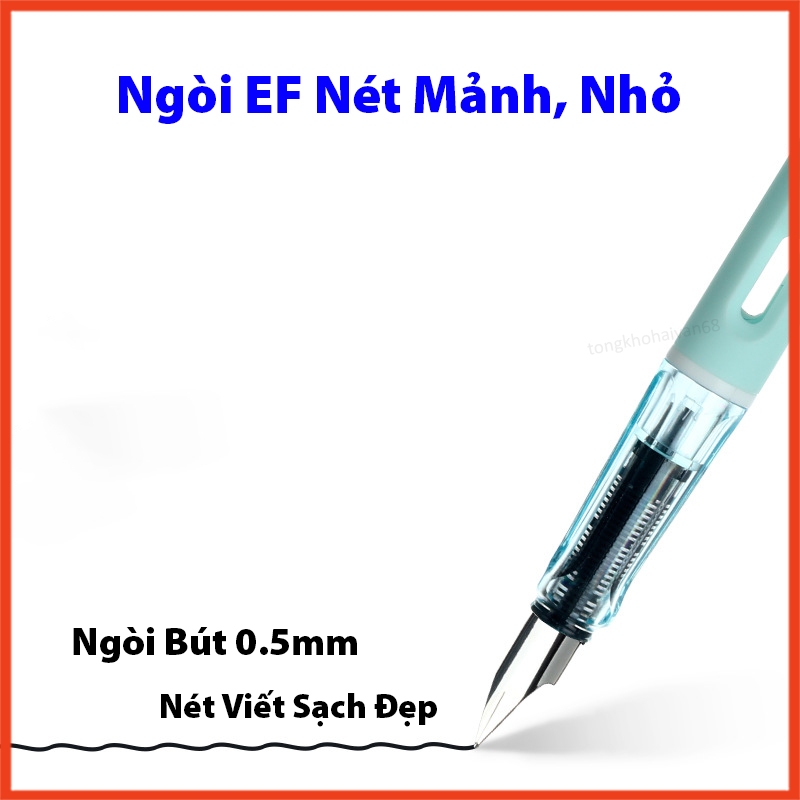 Bút máy mực tẩy xoá được mực xanh ,đen , ngòi kim đầu 0.5mm thiết kế đơn giản tiện dụng dùng cho học sinh