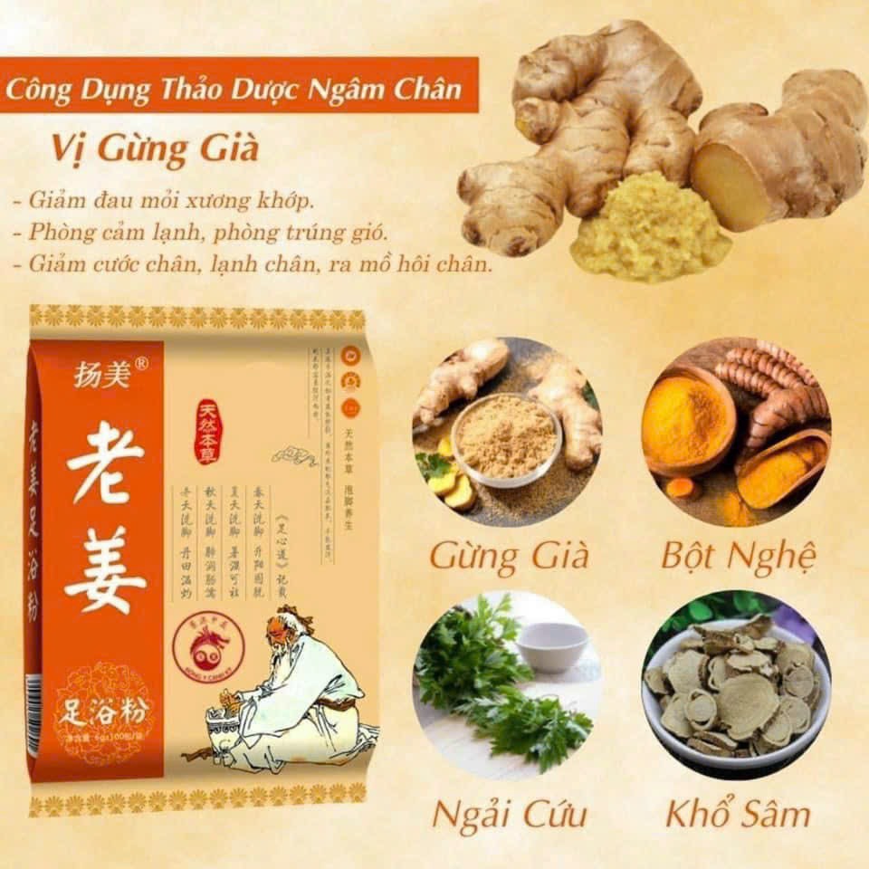 Combo 100 gói ngâm chân thảo dược - Thải Độc Giảm Đau Nhức - Tê Chân - Giảm Hôi Chân