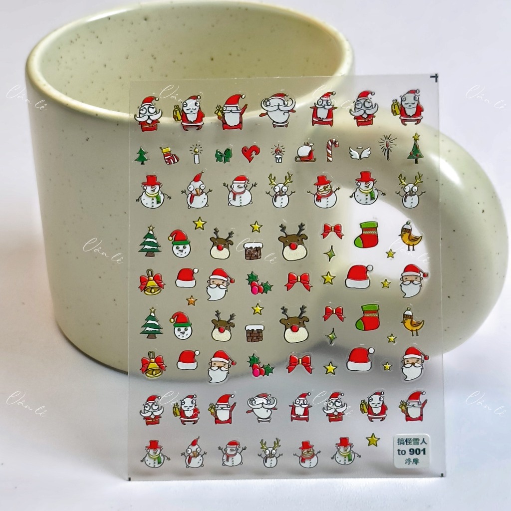 Sticker nail 5D lụa NOEL trang trí móng dán móng
