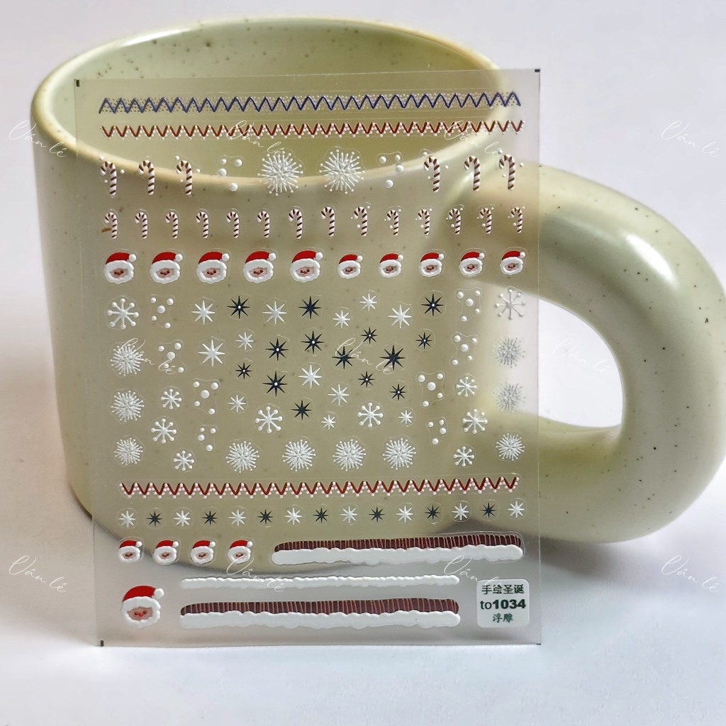 Sticker nail 5D lụa NOEL trang trí móng dán móng