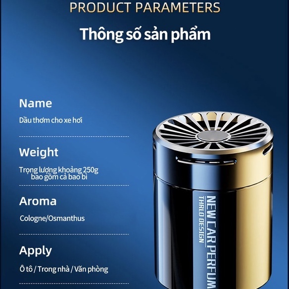 Nước hoa ô tô khử mùi kháng khuẩn , Sáp thơm ô tô tinh dầu để xe hơi NH02