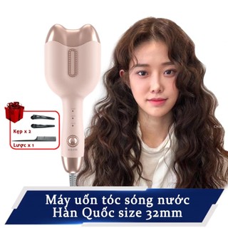 Máy uốn tóc xoăn sóng nước hippie ion âm, máy uốn tóc gợn sóng xoăn size 32mm máy bấm tóc hình móng vuốt mèo dễ thương