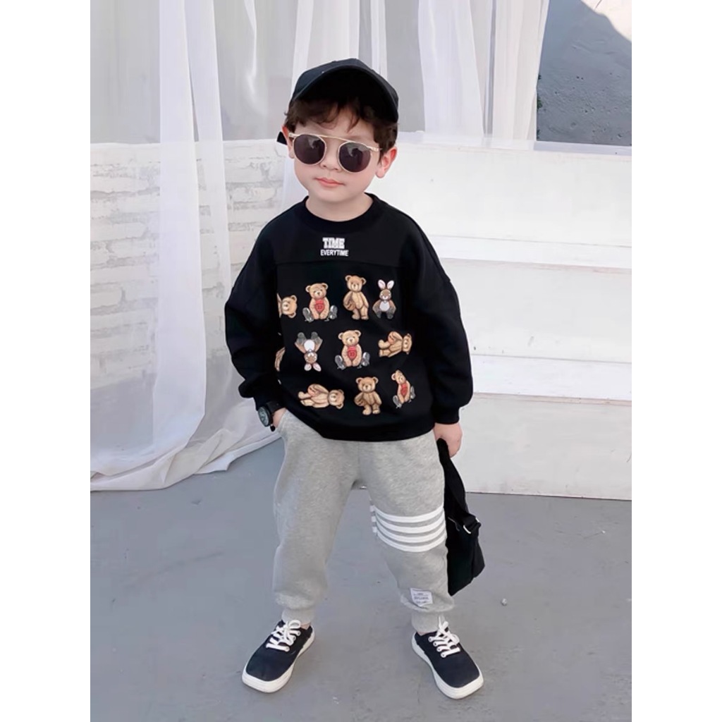 Quần thun nỉ cho bé MONDAY KIDS, quần dài thu đông cao cấp