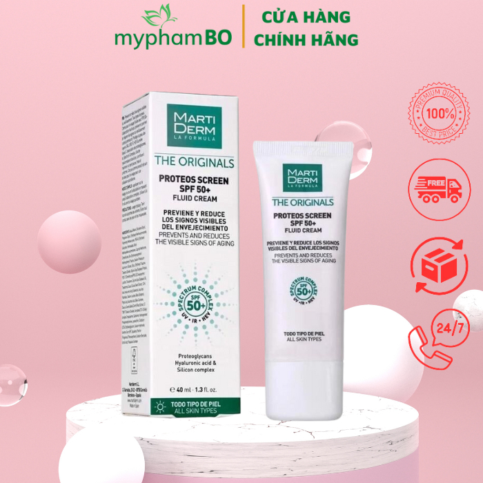 Kem Chống Nắng MartiDerm The Originals Proteos Screen SPF50+ Phổ Rộng Toàn Diện Cho Mọi Loại Da 40ml