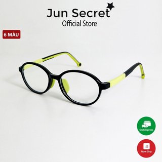 Kính trẻ em gọng mềm Jun Secret form kính lục giác chống chói, chống tia Uv dành cho bé từ 3-9 tuổi 2234