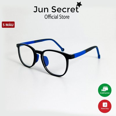 Kính trẻ em gọng mềm Jun Secret form kính lục giác chống chói, chống tia Uv dành cho bé từ 3 đến 12 tuổi 2233