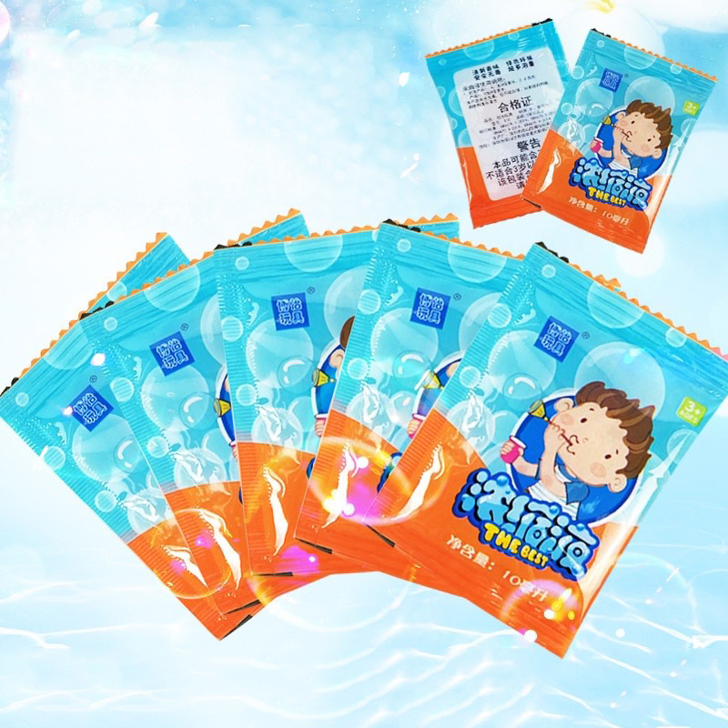 Nước pha bong bóng xà phòng gói 10ml, đồ chơi thổi bong bóng