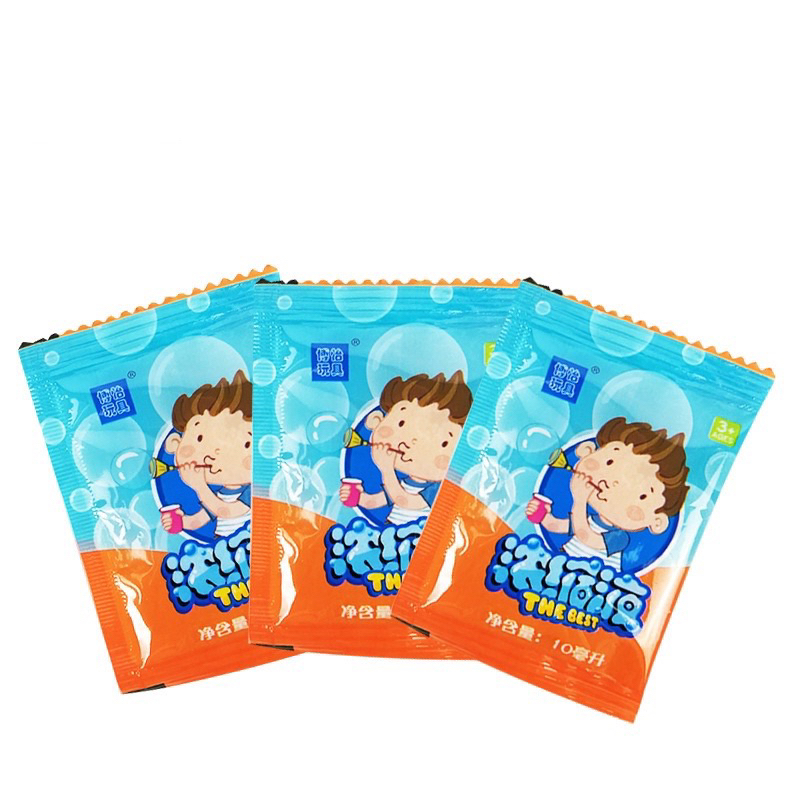 Nước pha bong bóng xà phòng gói 10ml, đồ chơi thổi bong bóng