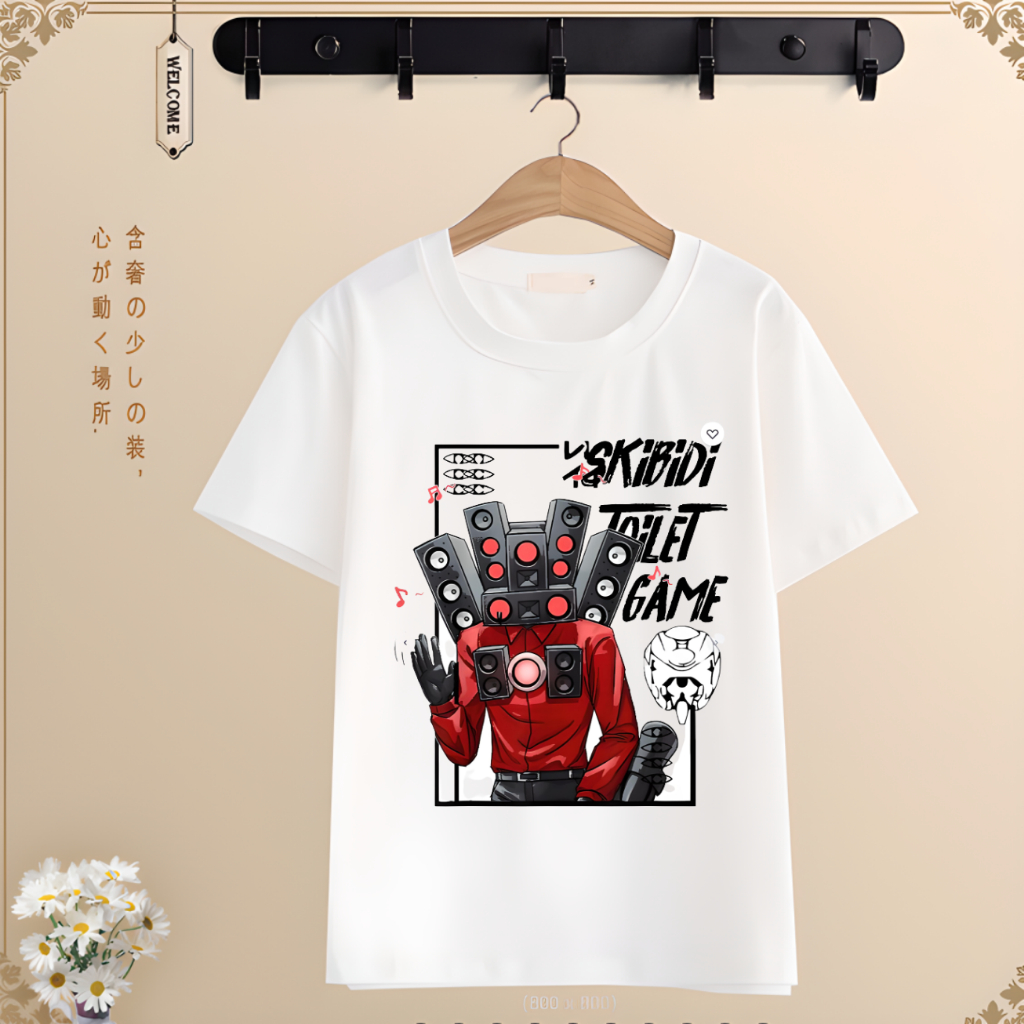 Áo thun trẻ em in mẫu Skibidi Toilet Titan TV Man, Spearkerman, titan PC man cực hot