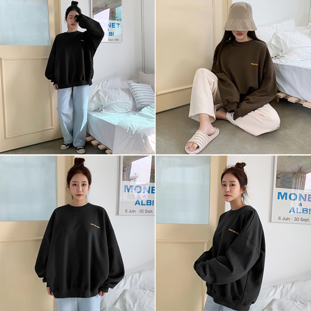 Áo Sweater HALEY HS49 Dài Tay Nam Nữ Form Rộng Únisex Phong Cách Basic Hàn Quốc