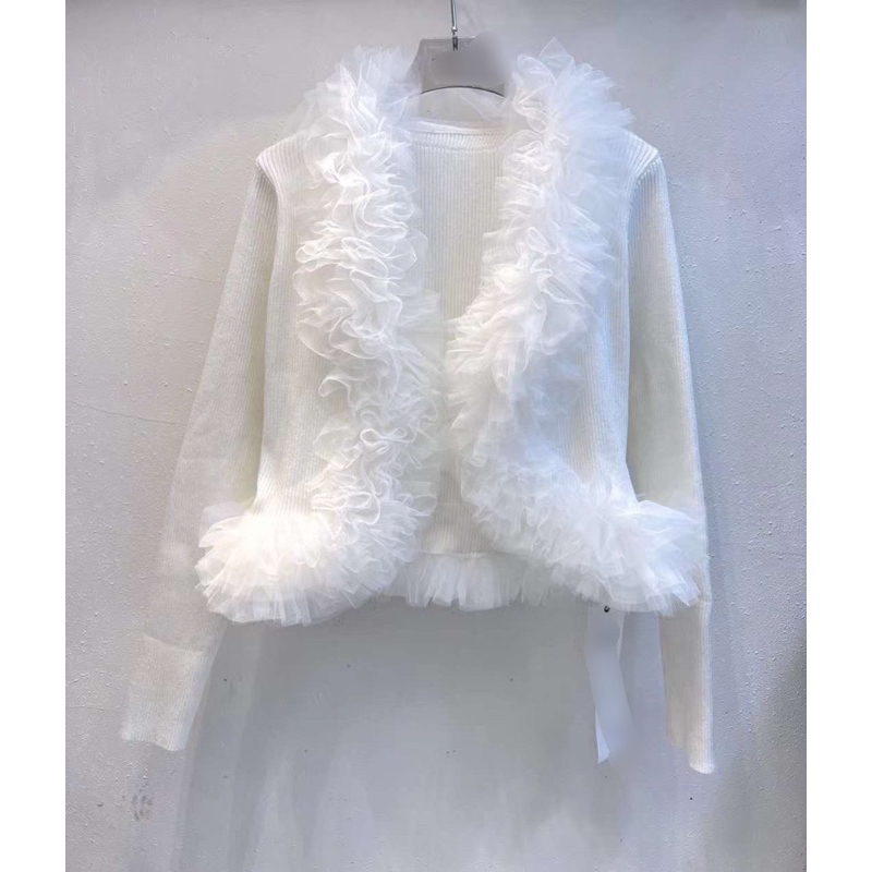 Áo Khoác Lông Len Hai Màu Đen Trắng