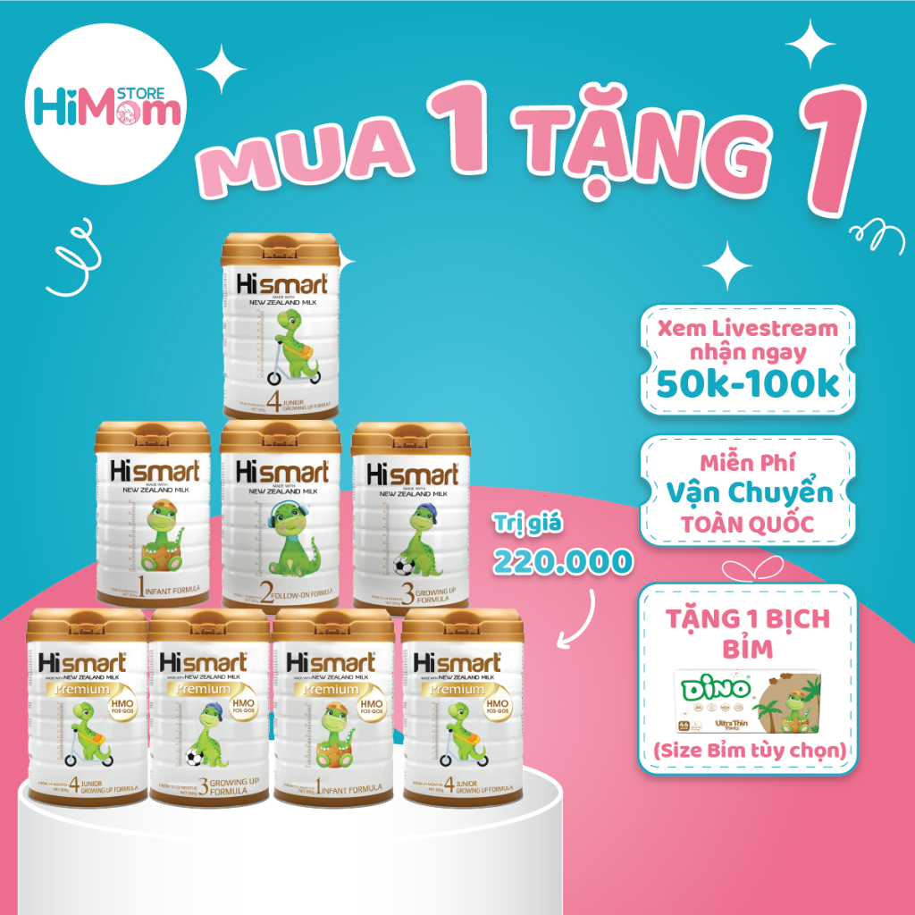 Sữa bột HISMART, giúp e bé tiêu hóa khỏe mạnh tăng cường sức đề kháng, nhập khẩu nguyên lon từ New Zealand