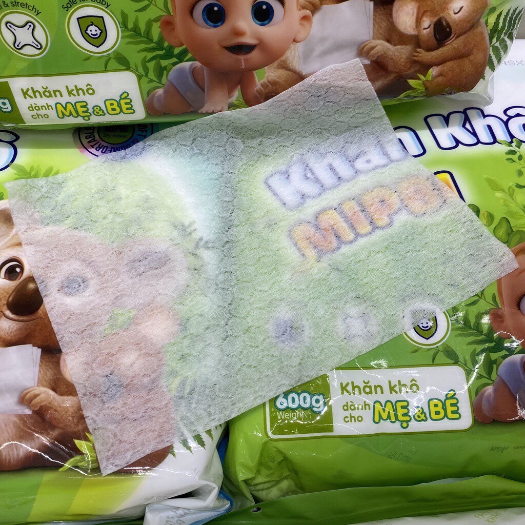 Khăn Khô Đa Năng Cao Cấp MIPBI Chính hãng Bịch 600/900G Dành  Cho Mẹ Và Bé