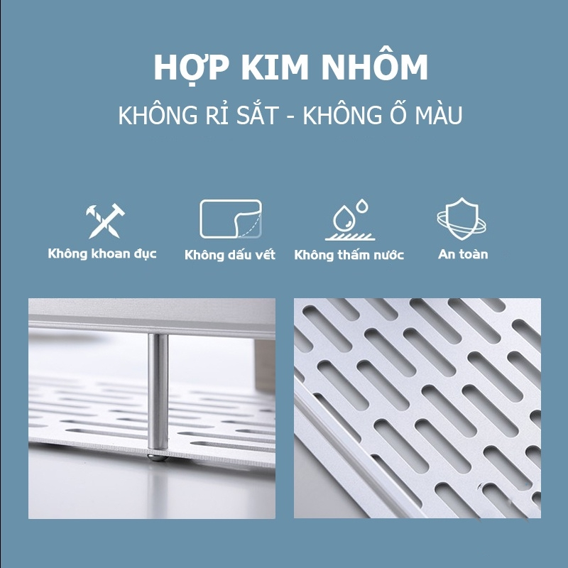 Phòng tắm không gian đa năng nhôm nhà bách hóa kệ lưu trữ đồ dùng/dầu gội với miếng dán tường cao cấp Shuangqing