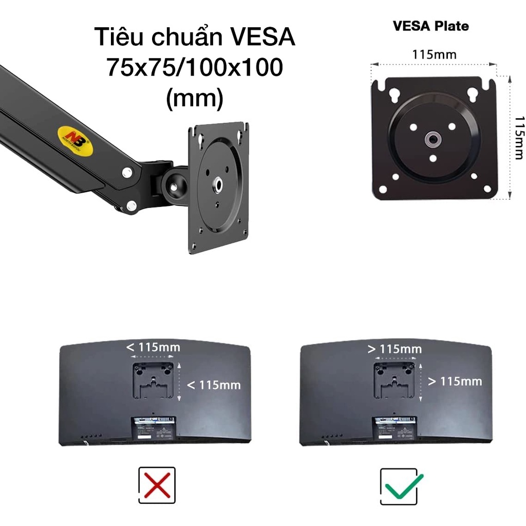 Giá treo đỡ màn hình 17-30 inch NB-F80 North Bayou - ARM NB-F80 Hàng chính hãng