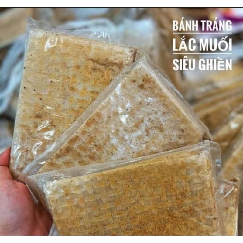 10 bịch bánh tráng muối lắc siêu ghiền