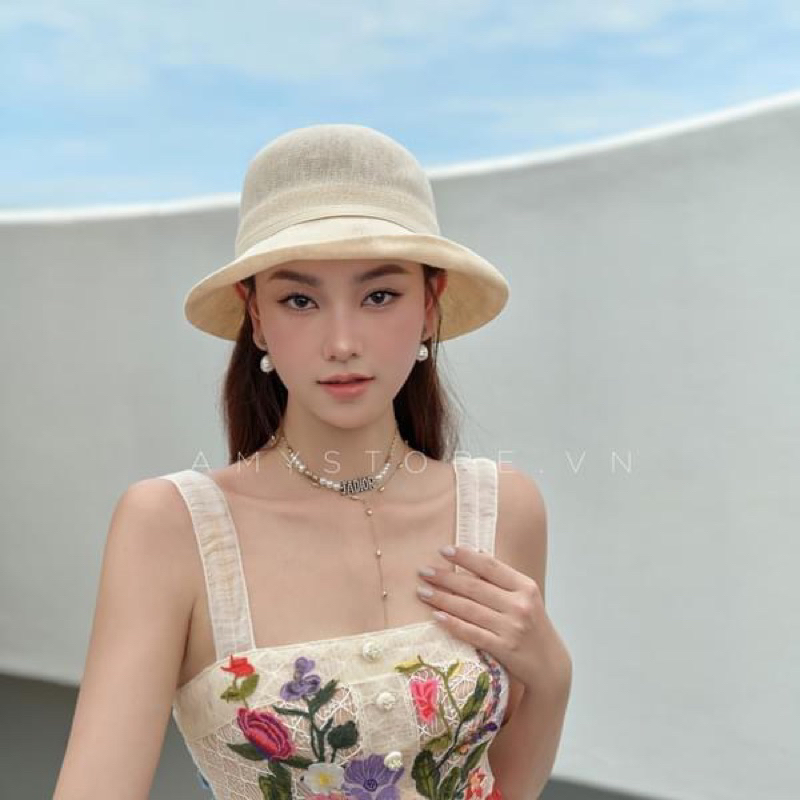 Đầm dự tiệc text giả ren thanh lịch dáng chữ A hai dây cổ vuông , cover hãng Amy