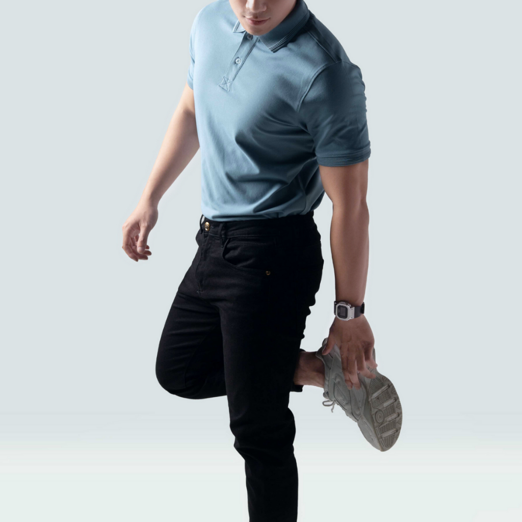 Áo thun polo nam trơn tay ngắn HUDOMAN form slimfit chất vải cotton CVC co giãn thoáng khí bền màu AOPOLO-004