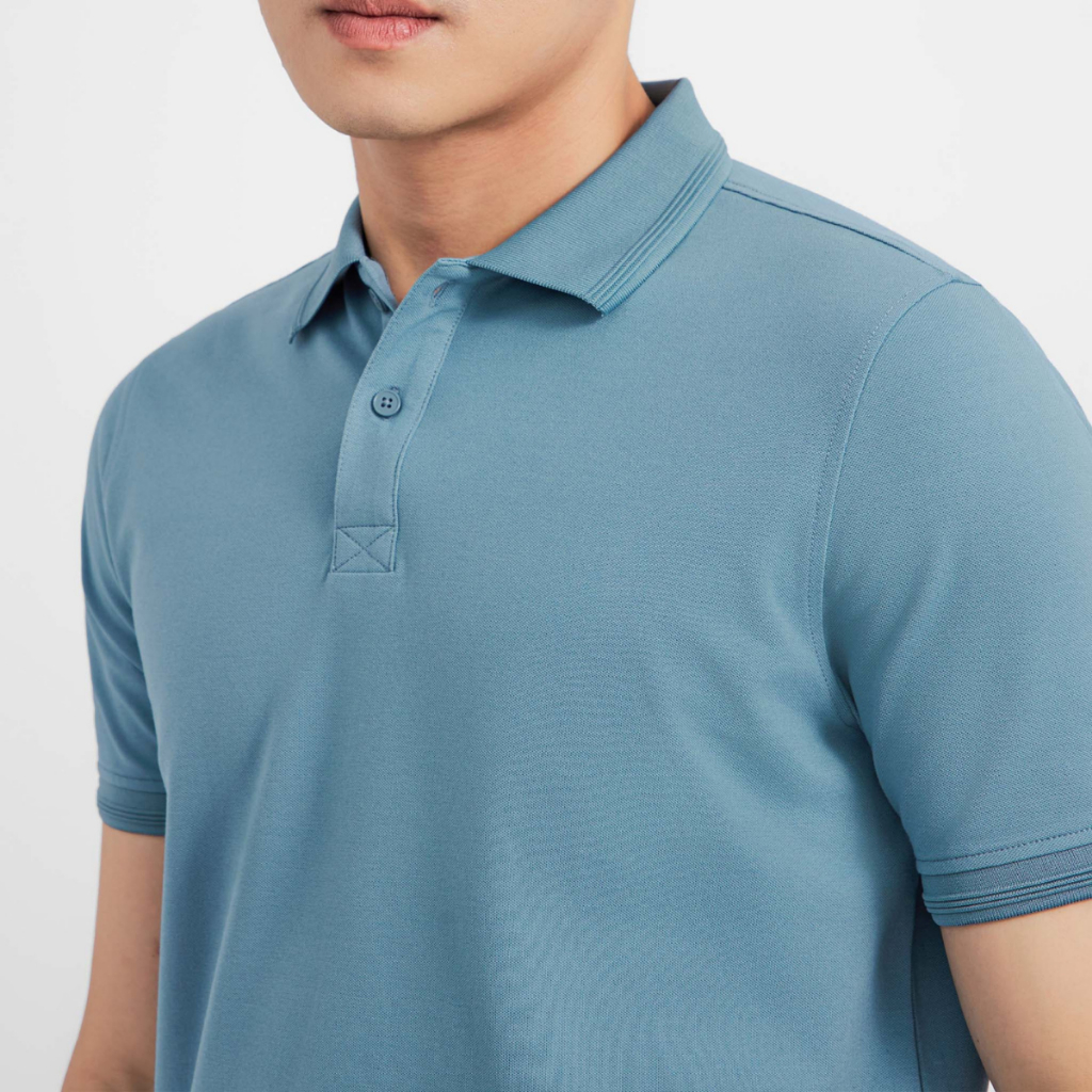 Áo thun polo nam trơn tay ngắn HUDOMAN form slimfit chất vải cotton CVC co giãn thoáng khí bền màu AOPOLO-004