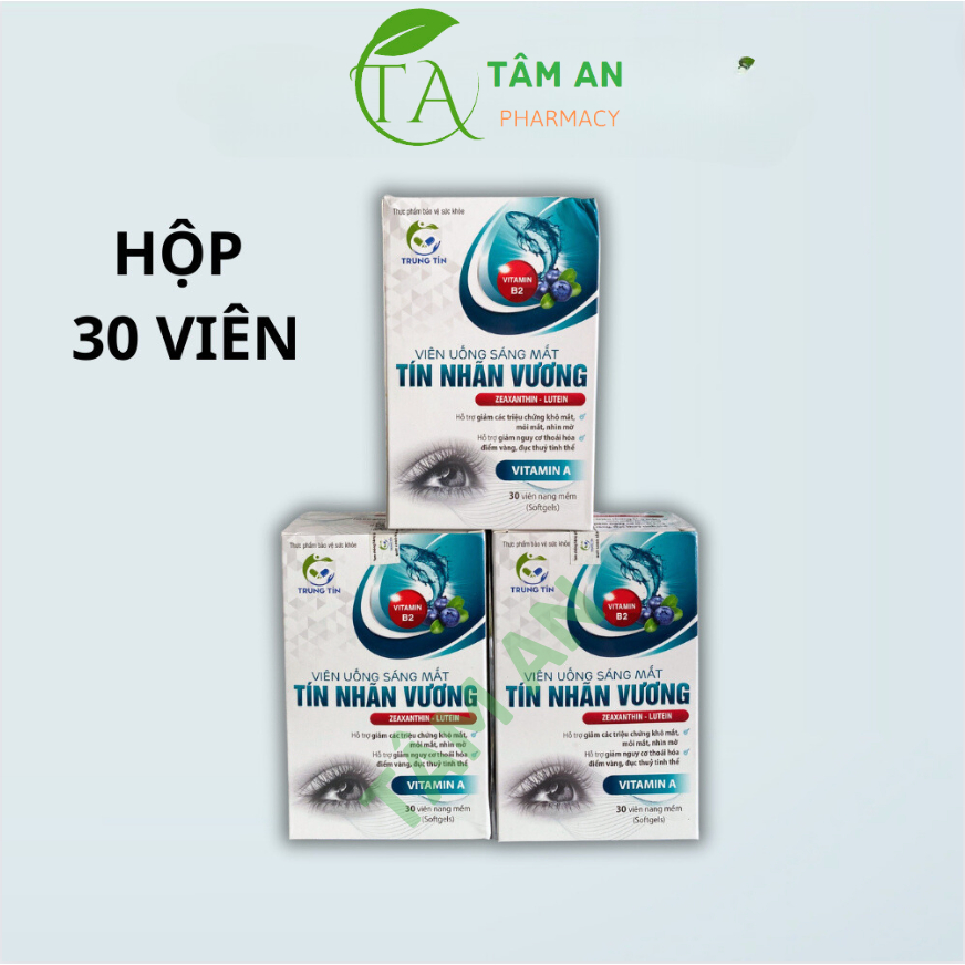 Viên uống sáng mắt Tín Nhãn Vương bổ mắt,viên sáng mắt  giảm các triệu chứng khô mắt, mỏi mắt, nhìn mờ hộp 30 viên