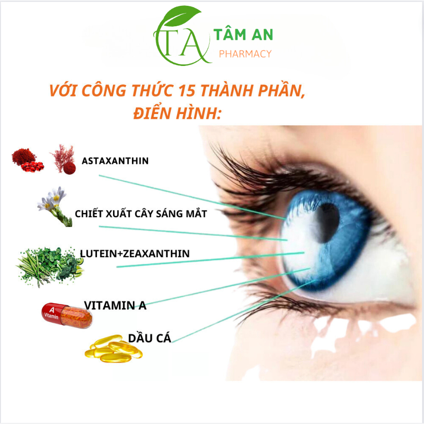 Viên uống sáng mắt Tín Nhãn Vương bổ mắt,viên sáng mắt  giảm các triệu chứng khô mắt, mỏi mắt, nhìn mờ hộp 30 viên