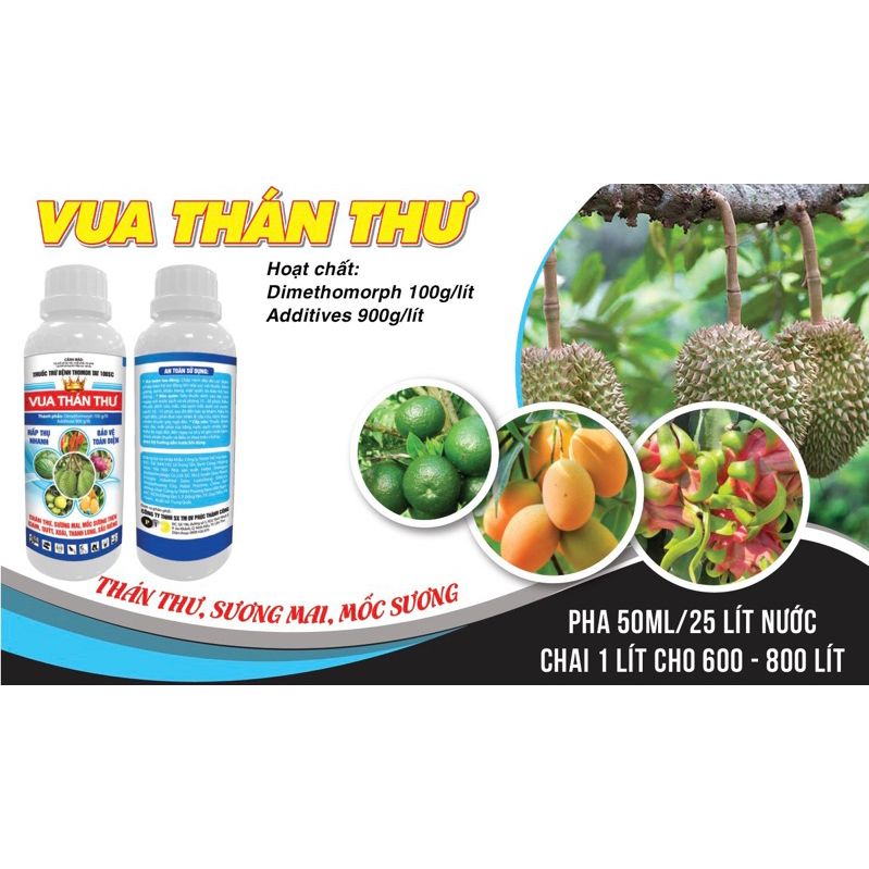Vua Thán Thư, Tác Dụng Mạnh Thán Thư, Sương Mai, Thối Rễ, Mốc Sương, Chết Nhanh Chai 1 Lít