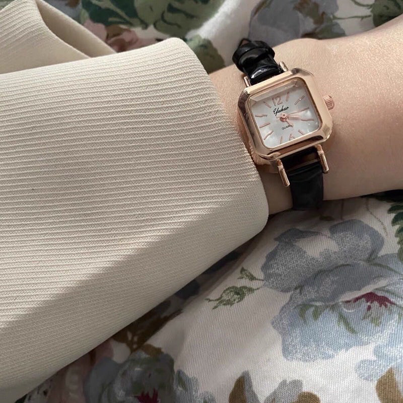 Đồng hồ Yohae đeo tay dành cho nữ mặt vuông nhỏ phong cách Vintage