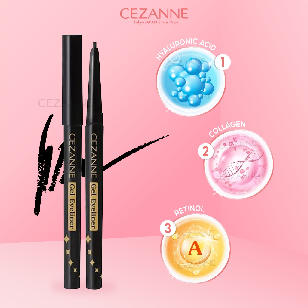 Bút kẻ mắt dạng gel Cezanne Gel Eyeliner chống thấm nước lâu trôi 0.1g