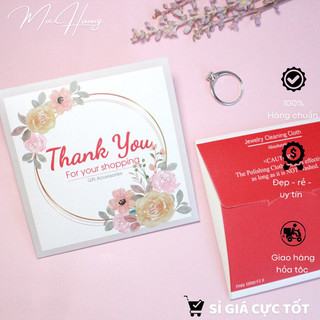   HÀNG XỊN   GIÁ TỐT  Set 10 Khăn lau bạc làm sáng bạc THANK YOU màu trắng - KL147 