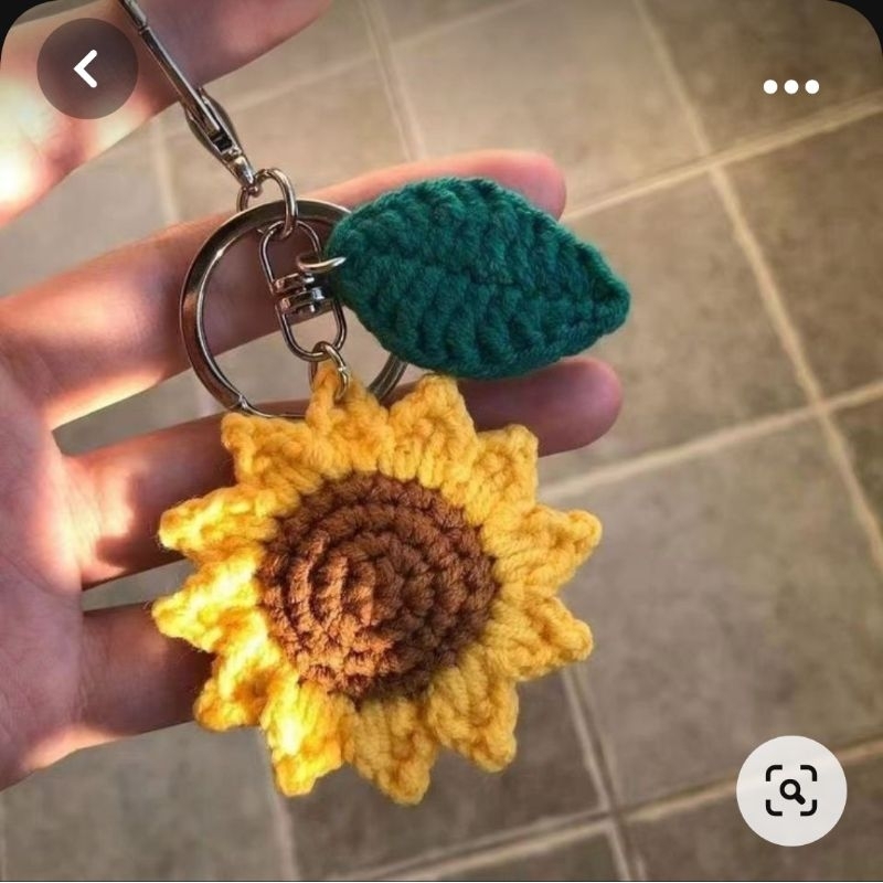 Móc khóa len hoa hướng dương