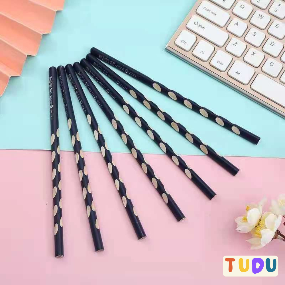 Bút chì định vị TUDU mềm dẻo khó gẫy, bút chì 2B chì đen đậm nét phụ kiện văn phòng phẩm