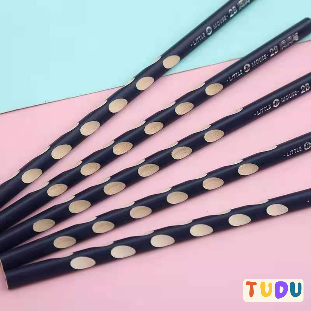 Bút chì định vị TUDU mềm dẻo khó gẫy, bút chì 2B chì đen đậm nét phụ kiện văn phòng phẩm