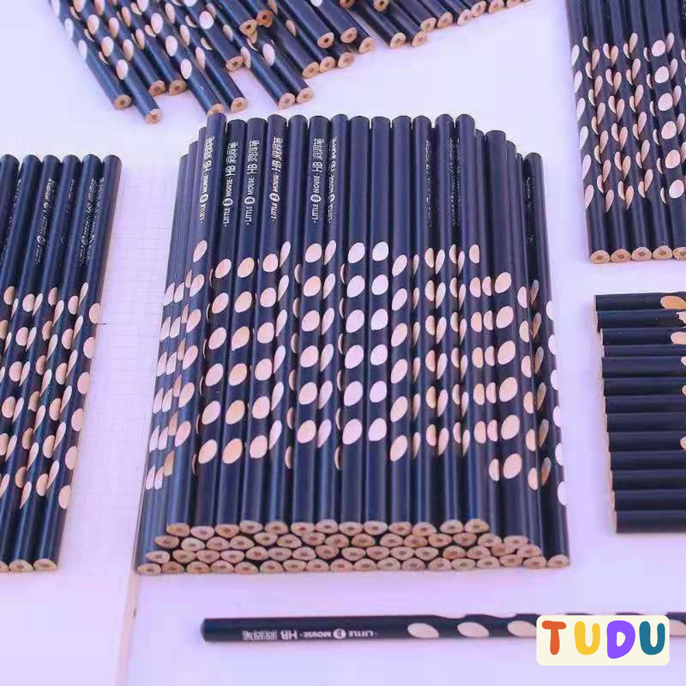 Bút chì định vị TUDU mềm dẻo khó gẫy, bút chì 2B chì đen đậm nét phụ kiện văn phòng phẩm