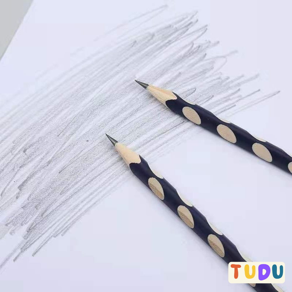 Bút chì định vị TUDU mềm dẻo khó gẫy, bút chì 2B chì đen đậm nét phụ kiện văn phòng phẩm